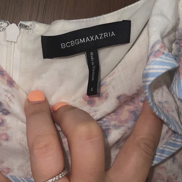 BCBGMAXAZRIA Cold-shoulder Printed High-low Dress - Picture 7 of 8